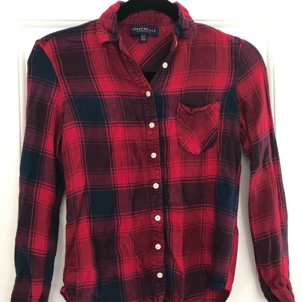 Aeropostale Plaid Button Down Dress Flannel